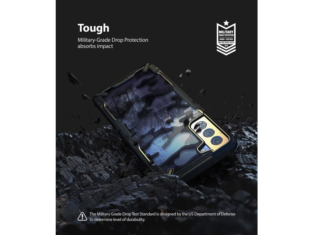 Ringke Fusion X Galaxy S21+ Plus Military Grade Θήκη Heavy Duty, Camo Black