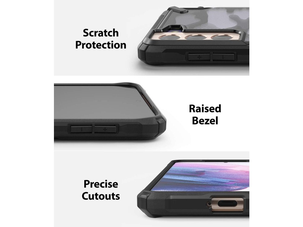 Ringke Fusion X Galaxy S21+ Plus Military Grade Θήκη Heavy Duty, Camo Black