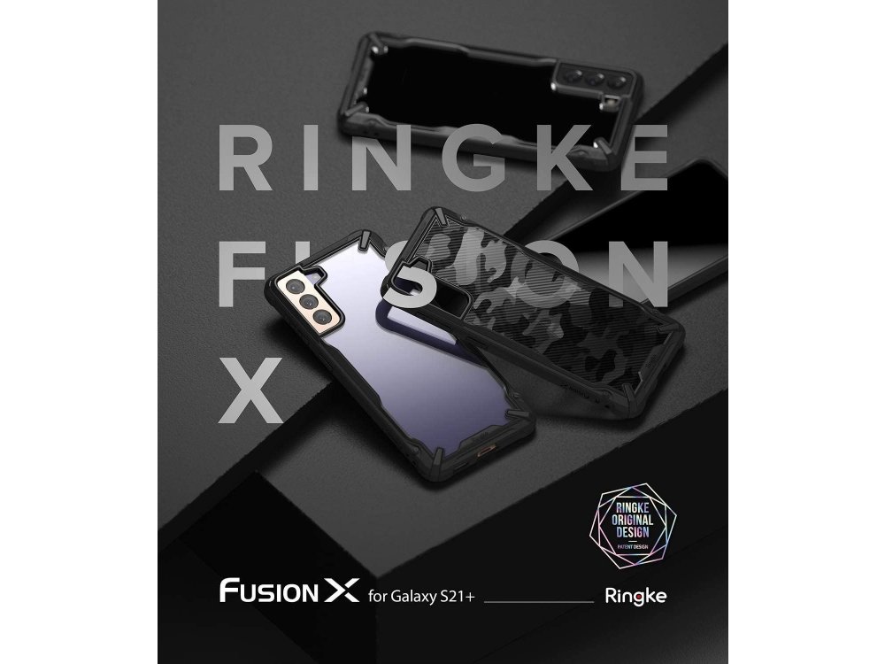 Ringke Fusion X Galaxy S21+ Plus Military Grade Case Heavy Duty, Camo Black