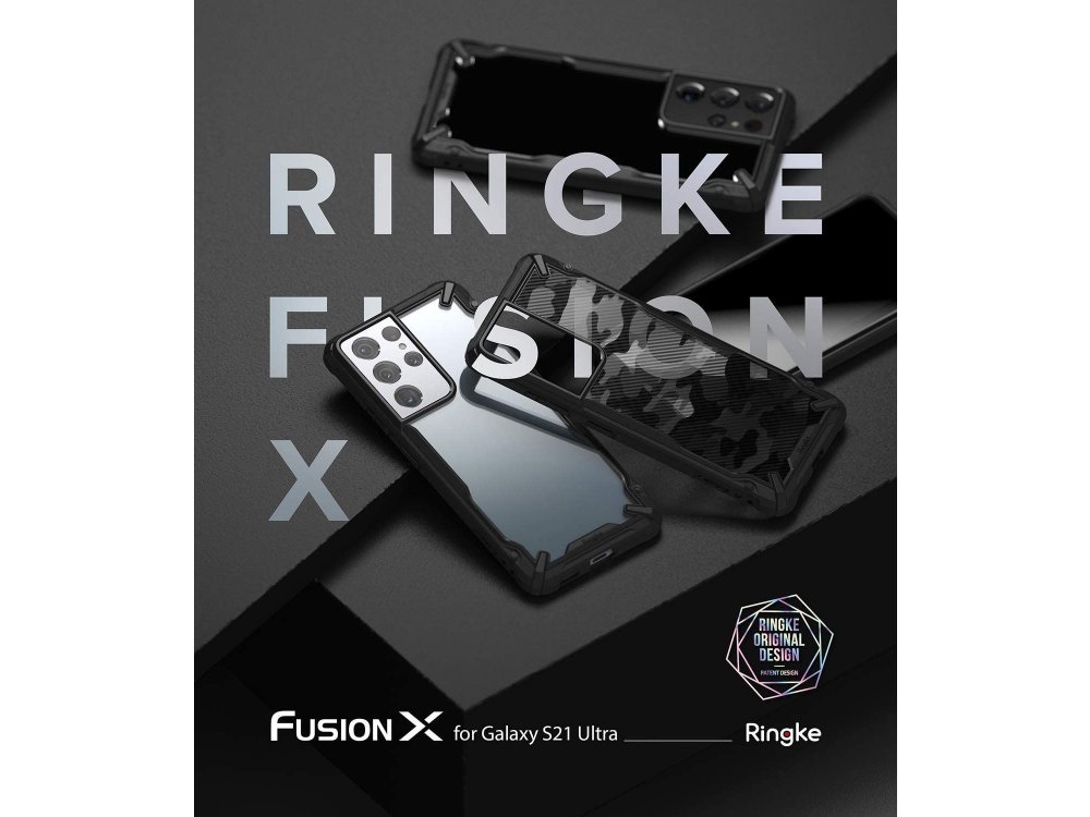 Ringke Fusion X Galaxy S21 Ultra Military Grade Θήκη Heavy Duty, Camo Black
