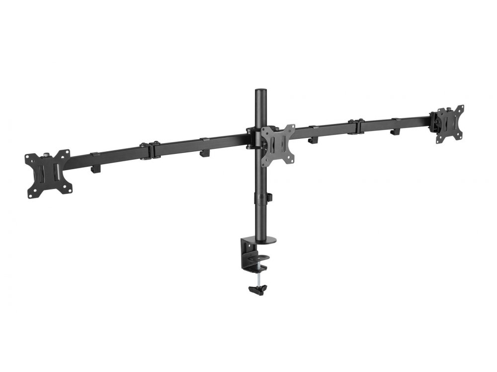 Nordic Triple Arm Desk Mount with Clamp, for 3 Monitors 13”-27”, up to 16kg - GAME-N1001