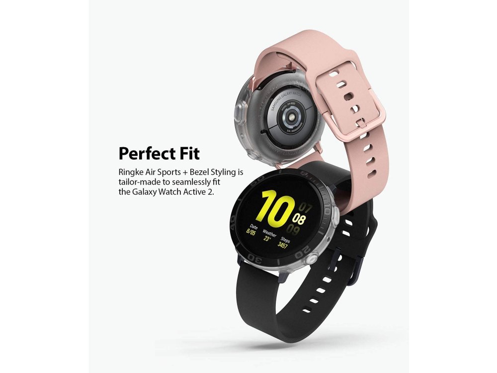 Ringke Galaxy Active 2 44mm Air Sports + Bezel Styling Aluminum Combo Pack, Matte Clear