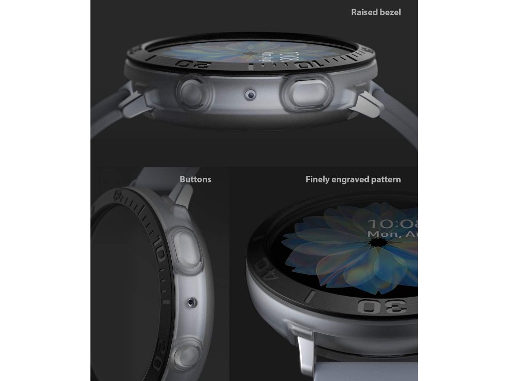 Ringke Galaxy Active 2 44mm Air Sports + Bezel Styling Aluminum Combo Pack, Matte Clear