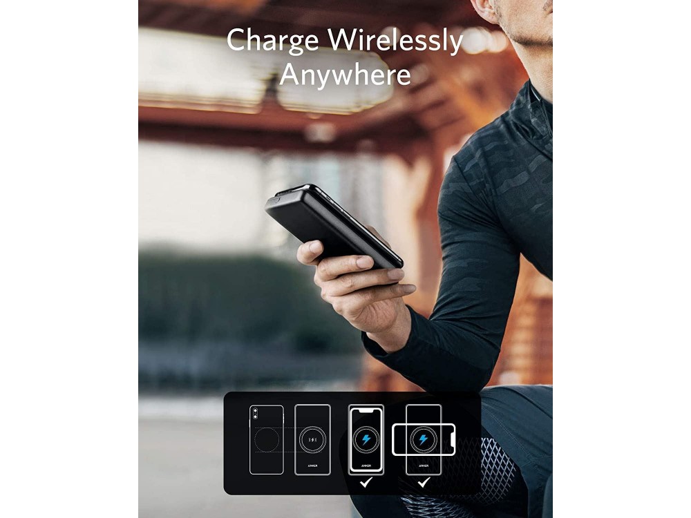 Anker PowerCore III 10k Power Bank 18W PD, QC3.0, Wireless Charging 10W & Built-In Stand, Black - A1617H11 - OPEN PACKAGE