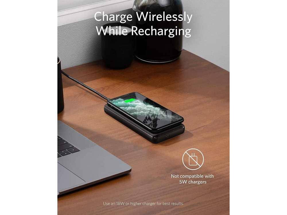Anker PowerCore III 10k Power Bank 18W PD, QC3.0, Wireless Charging 10W & Built-In Stand, Black - A1617H11 - OPEN PACKAGE