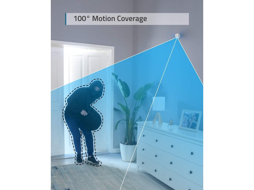 Anker Eufy Motion Sensor, 100° Coverage, 30ft Detection Range, 2-Year Battery Life, Adjustable Sensitivity for use with EufyCam HomeBase (HomeBase 2) - T8910021