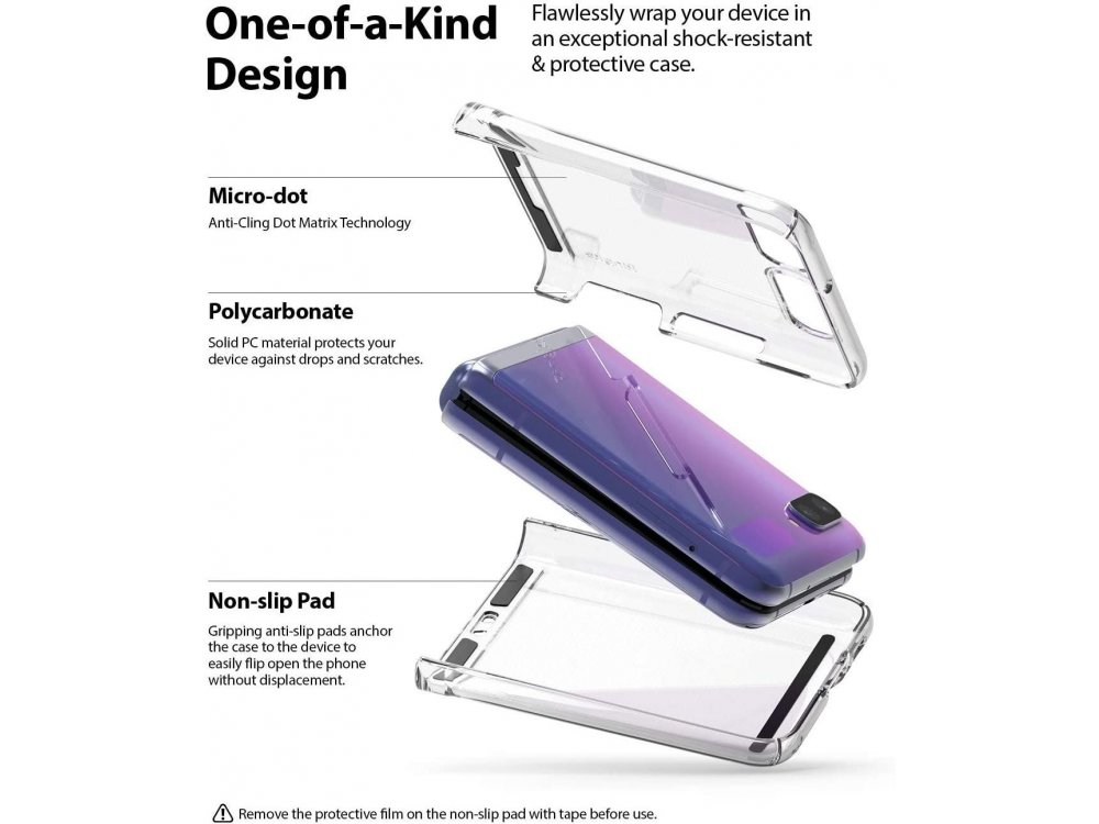 Ringke Slim Galaxy Z Flip Back Cover Durable Σιλικόνης, Clear