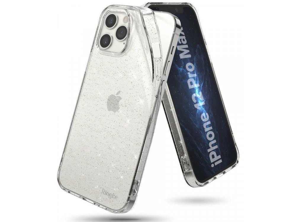 Ringke Air iPhone 12 Pro Max Slim Fit Θήκη Σιλικόνης, Glitter Clear