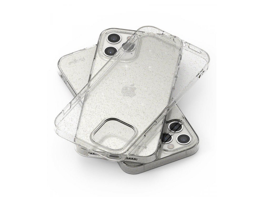 Ringke Air iPhone 12 Pro Max Slim Fit Θήκη Σιλικόνης, Glitter Clear
