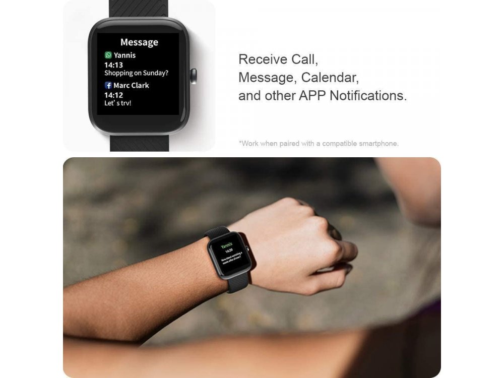 Virmee VT3 Smartwatch 1.3" LCD HD Screen, Real Time Health Monitoring, 18 Sports Modes, IP68, HR & SpO & Sleep Monitor, Μαύρο