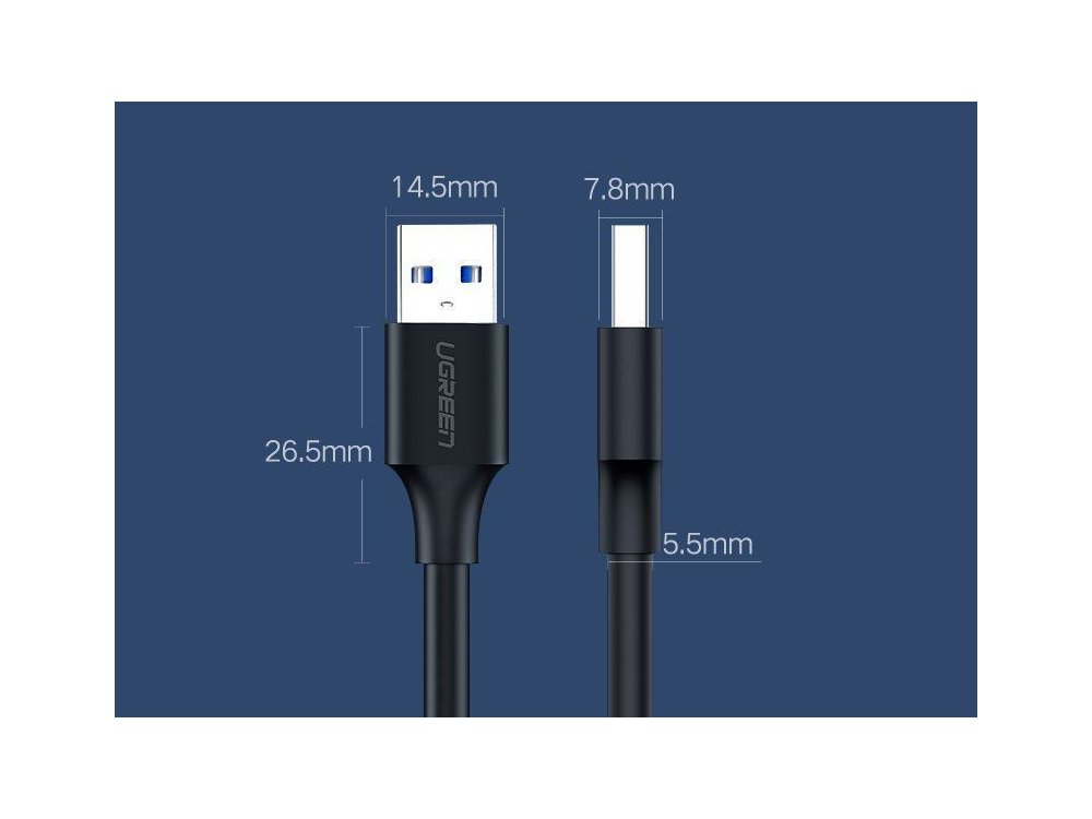 Ugreen USB 2.0 Type A 0,5μ. Male to Male Cable, Καλώδιο USB Αρσενικό σε Αρσενικό - 10308
