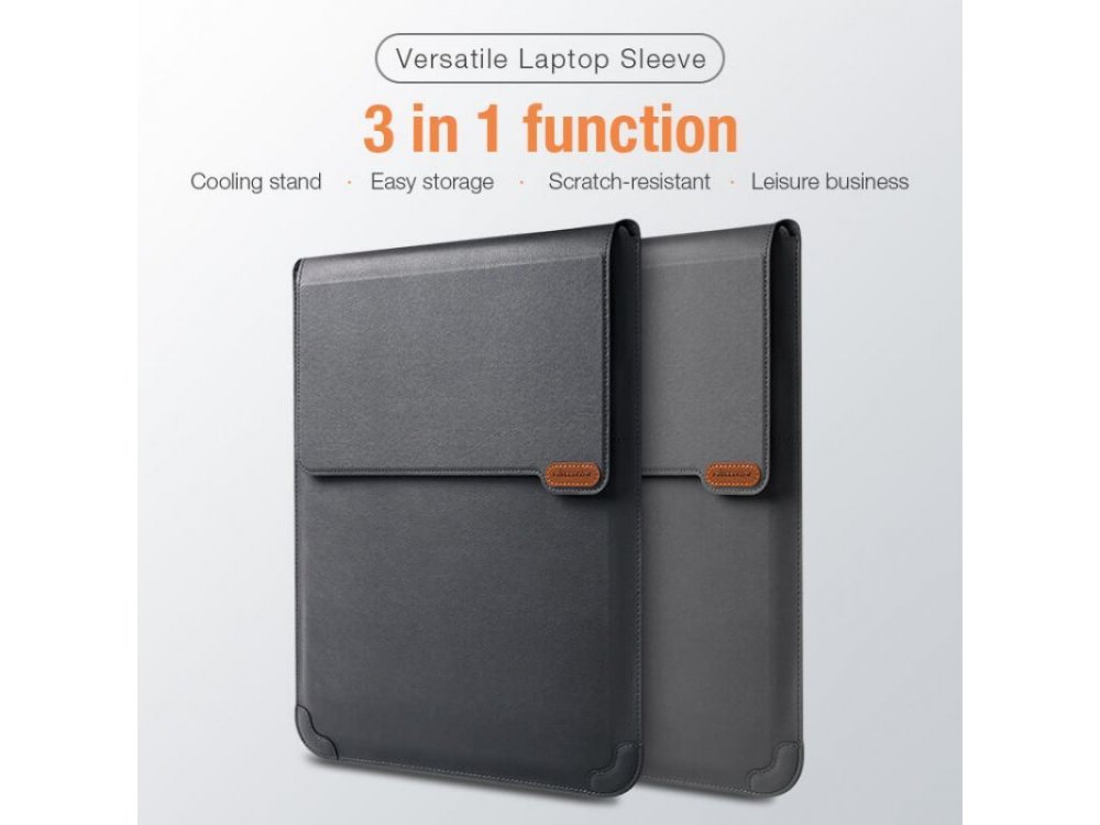 Nillkin Versatile Δερμάτινο Sleeve/Θήκη Laptop 14" με Σταντ/Mouse Pad, για Macbook/iPad Pro/DELL XPS/HP/Surface/Envy κ.α., Black