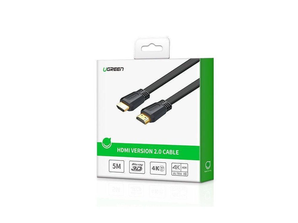 Ugreen HDMI v2.0 Καλώδιο 1,5μ. Επιχρυσωμένο 4Κ@60Hz, Flat - 50819