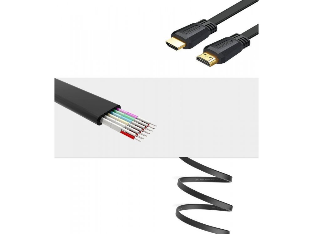 Ugreen HDMI v2.0 Καλώδιο 1,5μ. Επιχρυσωμένο 4Κ@60Hz, Flat - 50819