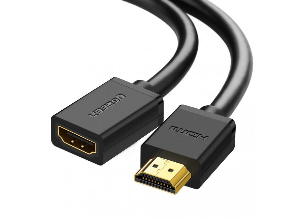 Ugreen HDMI Extender 0,5μ., Καλώδιο επέκτασης HDMI 2.0 4K@60Hz, Θηλυκό σε Αρσενικό HDMI - 10140, Μαύρο