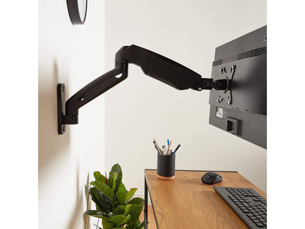 VonHaus Single Arm Wall Mount, Βάση Τοίχου για Οθόνη 17”-27”, με Gas Spring Arm, Αντοχή έως 6.5kg - 3000165