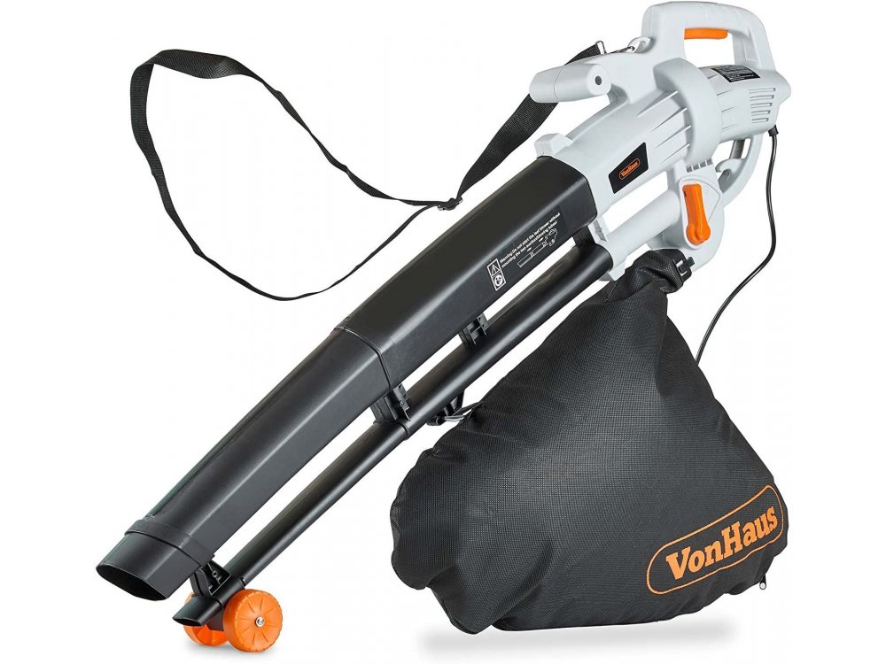 VonHaus 3 in 1 Leaf Blower / Aspirator 3000W with 35L Collection Bag & 10m. Cable - 2500105