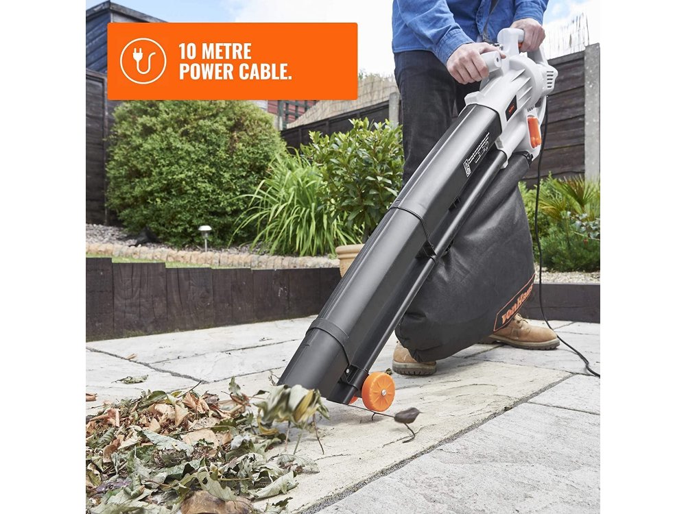 VonHaus 3 in 1 Leaf Blower / Aspirator 3000W with 35L Collection Bag & 10m. Cable - 2500105