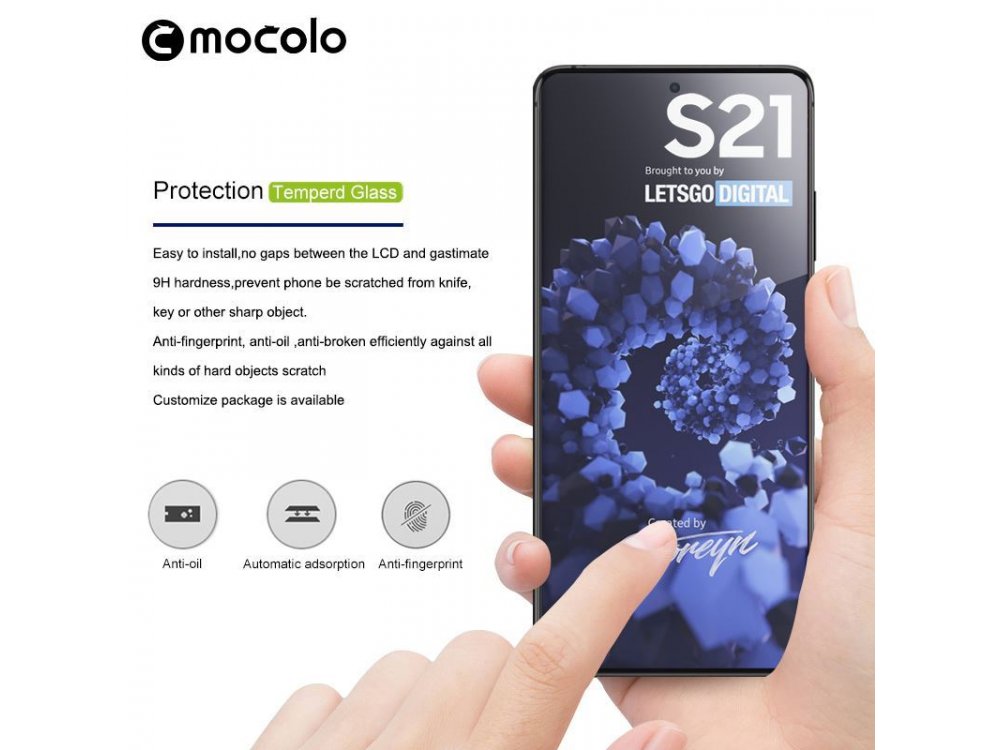 Mocolo Galaxy S21 UV Glass 9H Full Cover Tempered Glass Clear