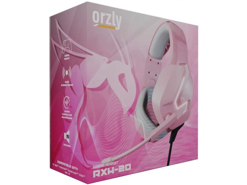 Orzly Hornet RXH-20 LED Gaming Headset Noise-cancelling Microphone (PC / PS5 / Xbox / Switch / Mac), Nakuru Edition