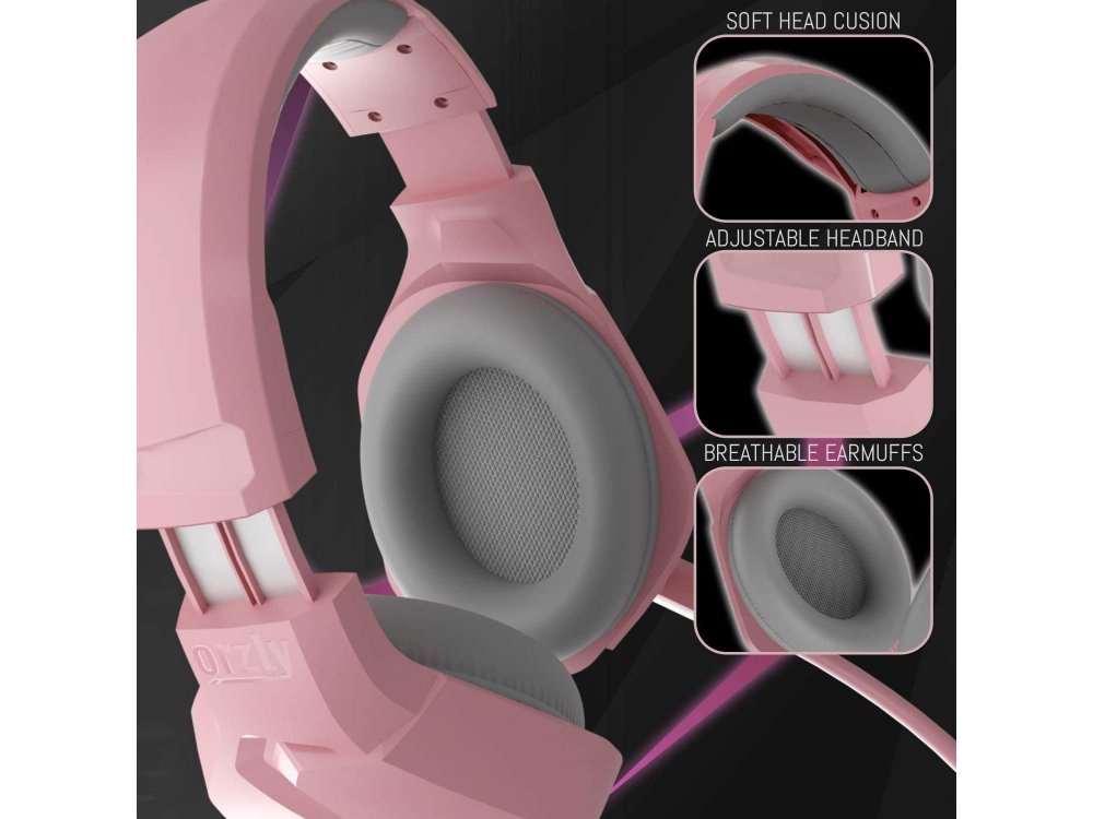 Orzly Hornet RXH-20 LED Gaming Headset Noise-cancelling Microphone (PC / PS5 / Xbox / Switch / Mac), Nakuru Edition