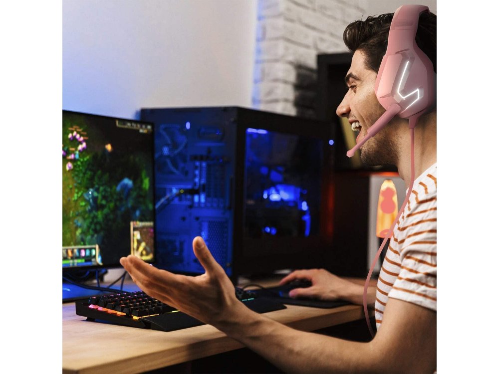Orzly Hornet RXH-20 LED Gaming Headset Noise-cancelling Microphone (PC / PS5 / Xbox / Switch / Mac), Nakuru Edition