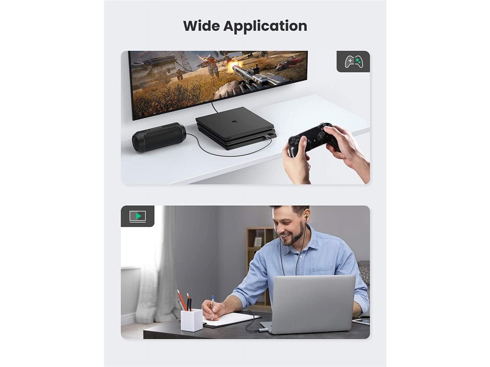 Ugreen USB Audio Adapter External Stereo Sound Card with Mic, 2-in-1 USB σε 3.5mm Jack Εξωτερική Κάρτα Ήχου - 80864
