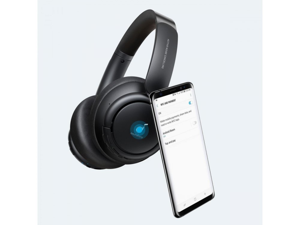 Anker Soundcore Life Tune Bluetooth headphones with Hybrid Active noise cancellation & Hi-Res Sound - A3029ZA1, Black