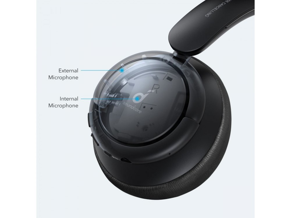 Anker Soundcore Life Tune Bluetooth headphones with Hybrid Active noise cancellation & Hi-Res Sound - A3029ZA1, Black