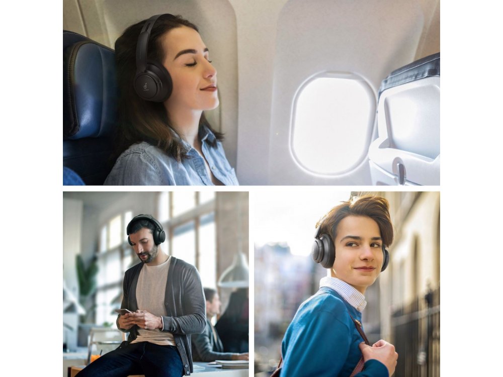 Anker Soundcore Life Tune Bluetooth headphones with Hybrid Active noise cancellation & Hi-Res Sound - A3029ZA1, Black