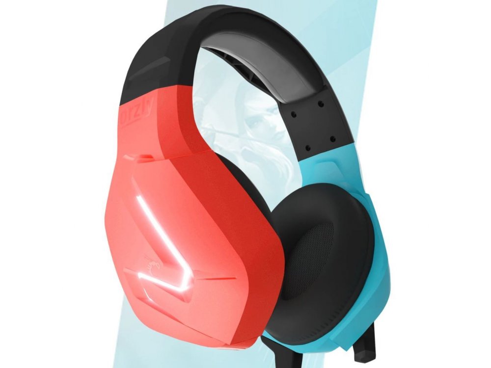 Orzly Hornet RXH-20 LED Gaming Headset Noise-cancelling Microphone (PC / PS5 / Xbox / Switch / Mac), Tanami - Nintendo Color