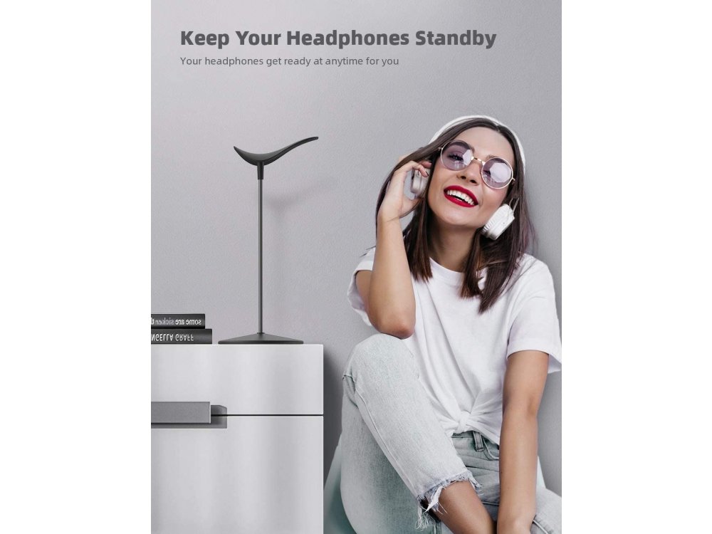 Lamicall H1 Headphone Βάση / Stand & Hanger για Ακουστικά & Headset, Μαύρη