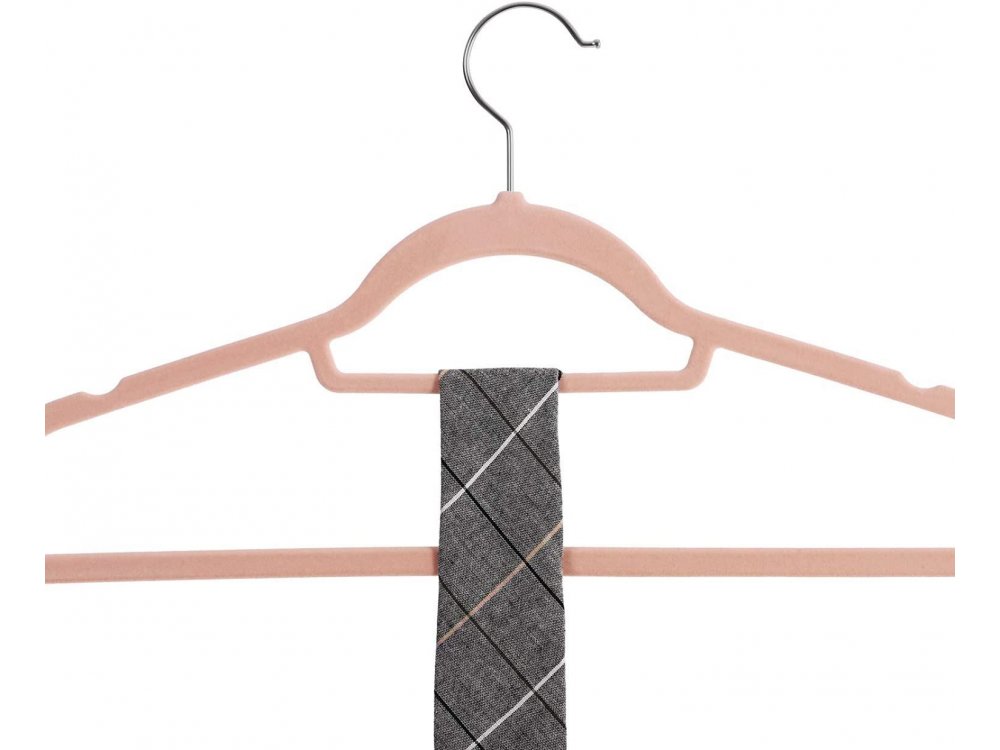 Songmics Velvet Clothes Hangers Set of 50pcs with rotating Hook - CRF50PK, Light Pink