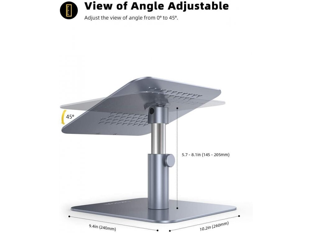 Lamicall LB Laptop Stand Ρυθμιζόμενη σε Ύψος & Περιστρεφόμενη Βάση για Laptop / Macbook 10-17.3", Space Grey