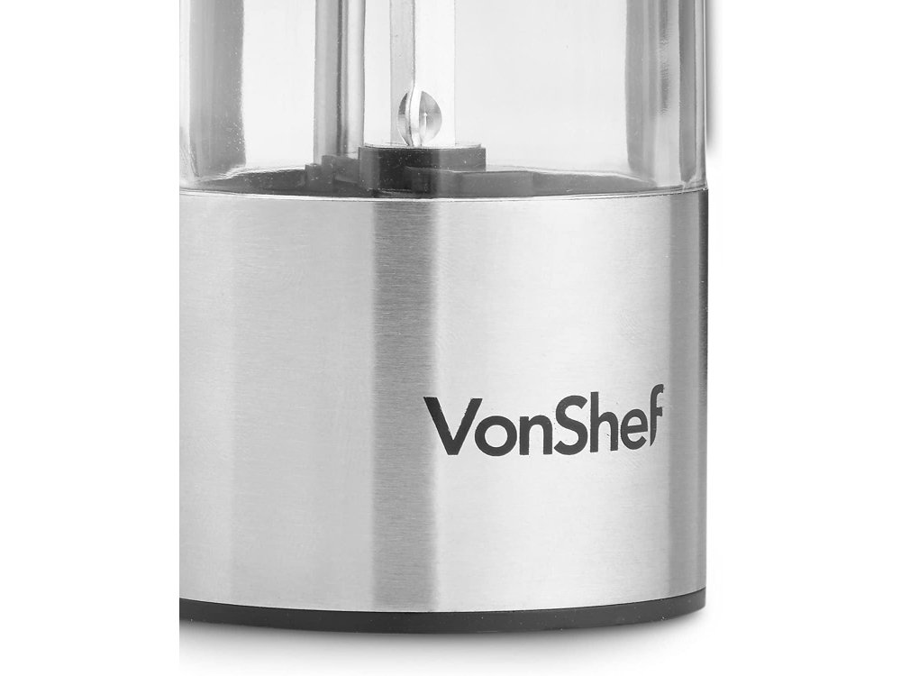 VonShef Salt & Pepper Grinder / Grinder, Battery, Stainless Steel, Set of 2 - 07/956