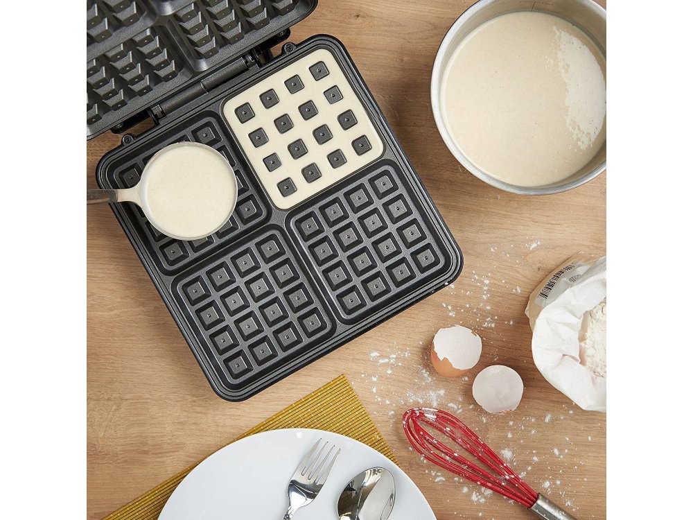 VonShef Waffle Maker, Βαφλιέρα για 4 Βελγικές Βάφλες, με Αντικολλητικές Πλάκες & Αυτόματο Έλεγχο Θερμοκρασίας 1100W - 13/307