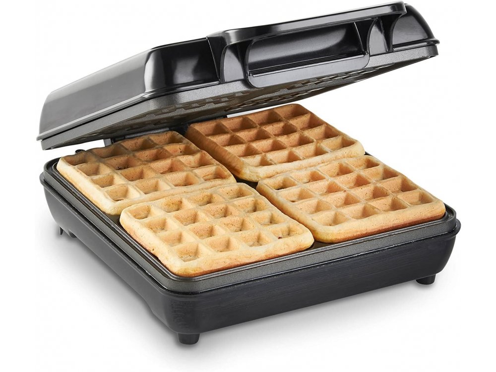 VonShef Waffle Maker, Βαφλιέρα για 4 Βελγικές Βάφλες, με Αντικολλητικές Πλάκες & Αυτόματο Έλεγχο Θερμοκρασίας 1100W - 13/307