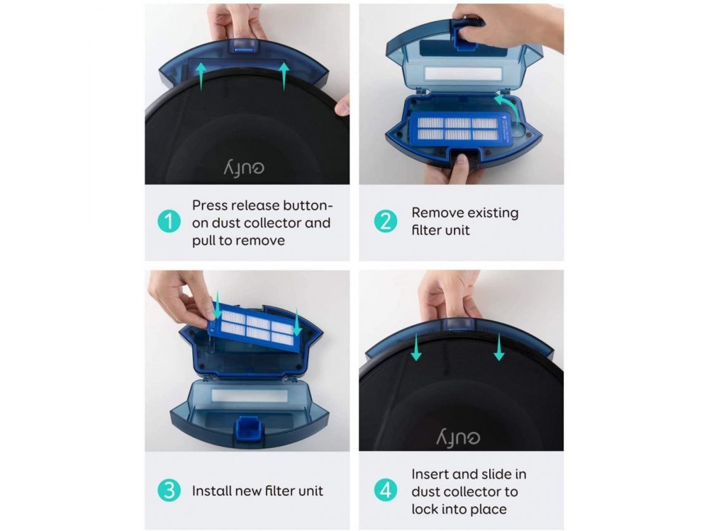 Anker Eufy RoboVac Hepa washable filter, Spare filter for Robotic vacuum cleaners 11S / 15C / 35C / G10 / G30 - T29150N1