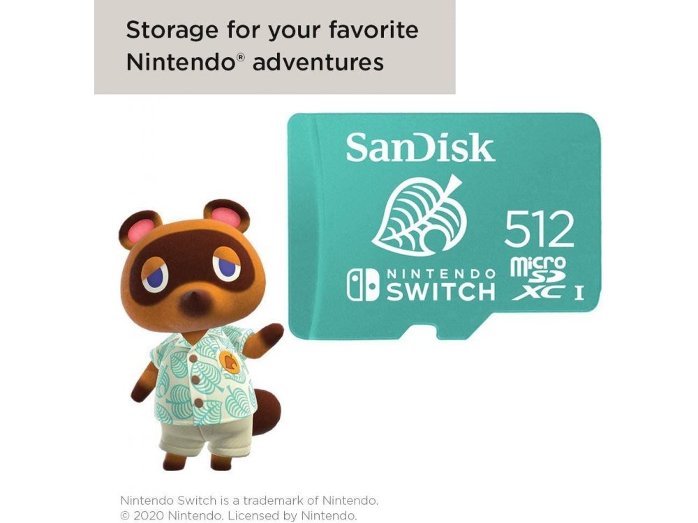 Sandisk micro SDXC 512GB card for Nintendo Switch - SDSQXAO-512G-GNCZN