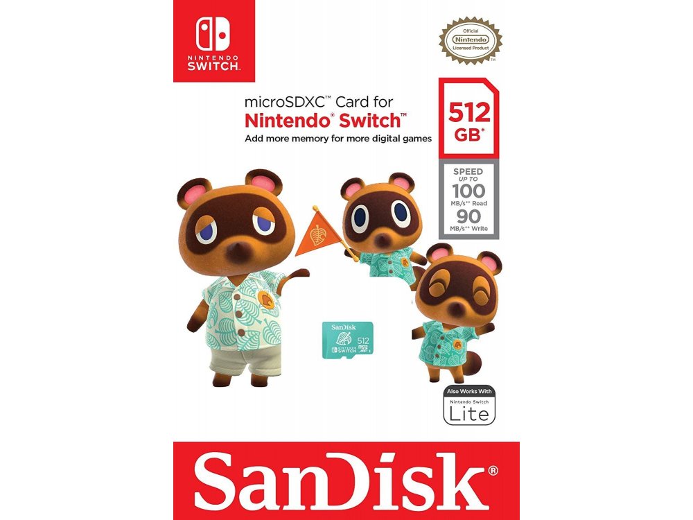 Sandisk micro SDXC 512GB card for Nintendo Switch - SDSQXAO-512G-GNCZN