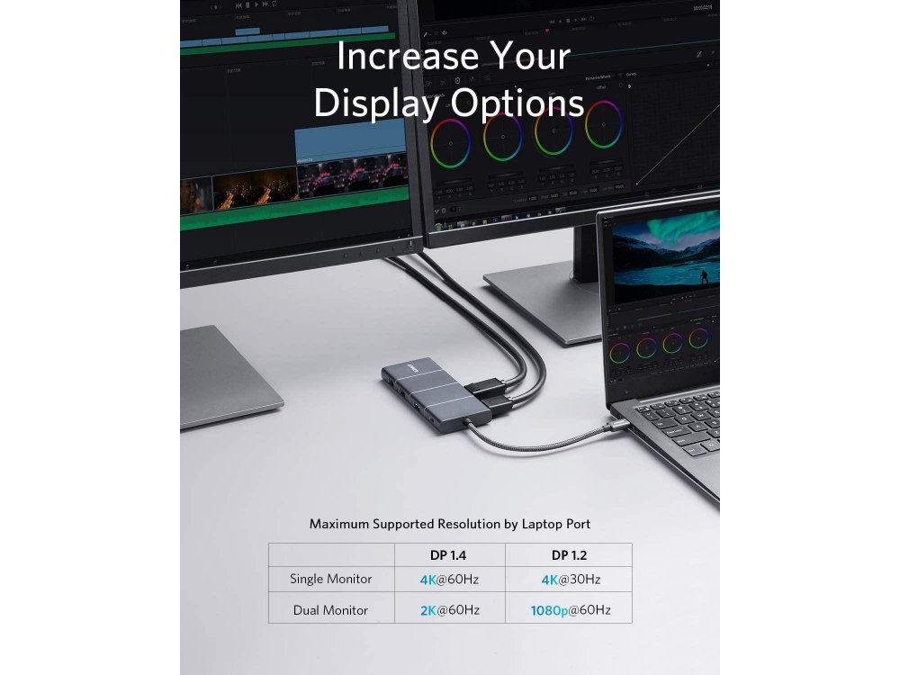 Anker PowerExpand+ 11-in-1 Type-C Hub 100W 4K@60Hz HDMI + DP + 4*USB + USB-C + Micro SD/SD + Gbps LAN + Audio - A83850A1