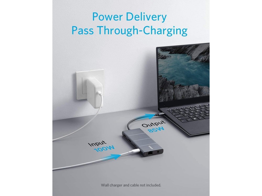 Anker PowerExpand+ 11-in-1 Type-C Hub 100W 4K@60Hz HDMI + DP + 4*USB + USB-C + Micro SD/SD + Gbps LAN + Audio - A83850A1