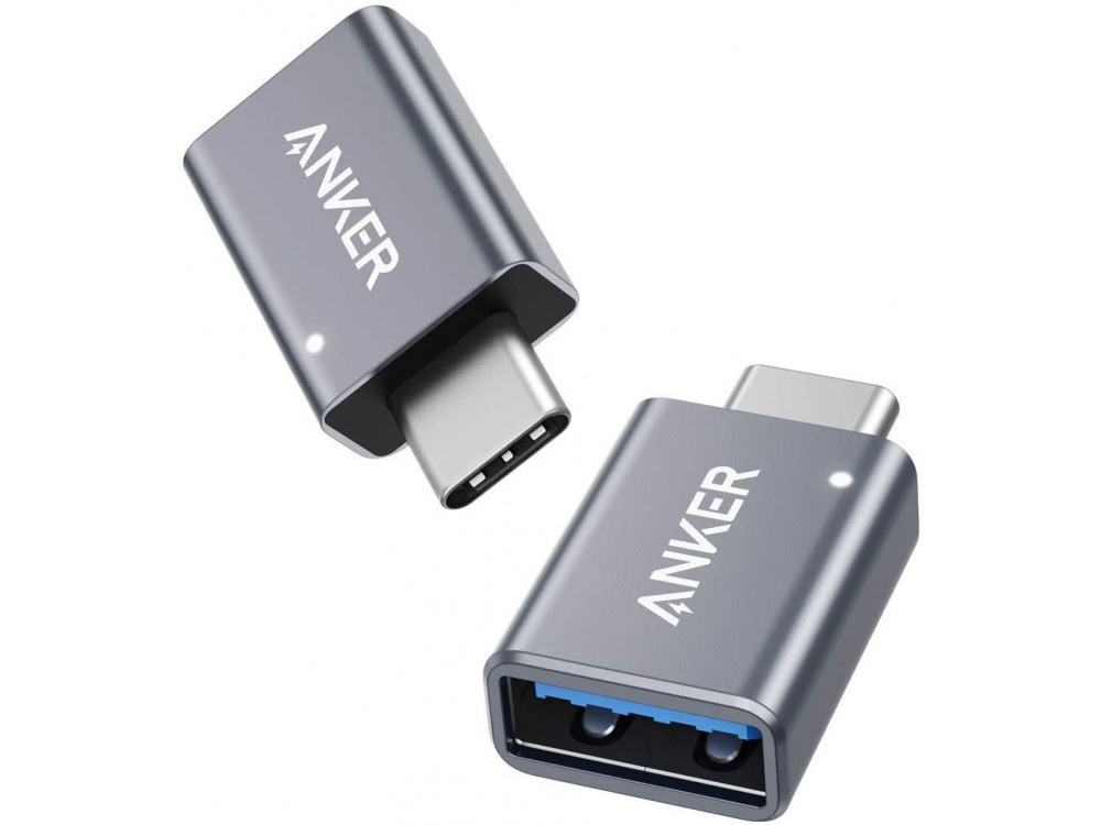 Anker Αντάπτορας USB-C σε USB 3.0 Θηλυκό, OTG Adapter USB-A Female to USB-C Male - B87310A1, Σετ των 2, Ασημί
