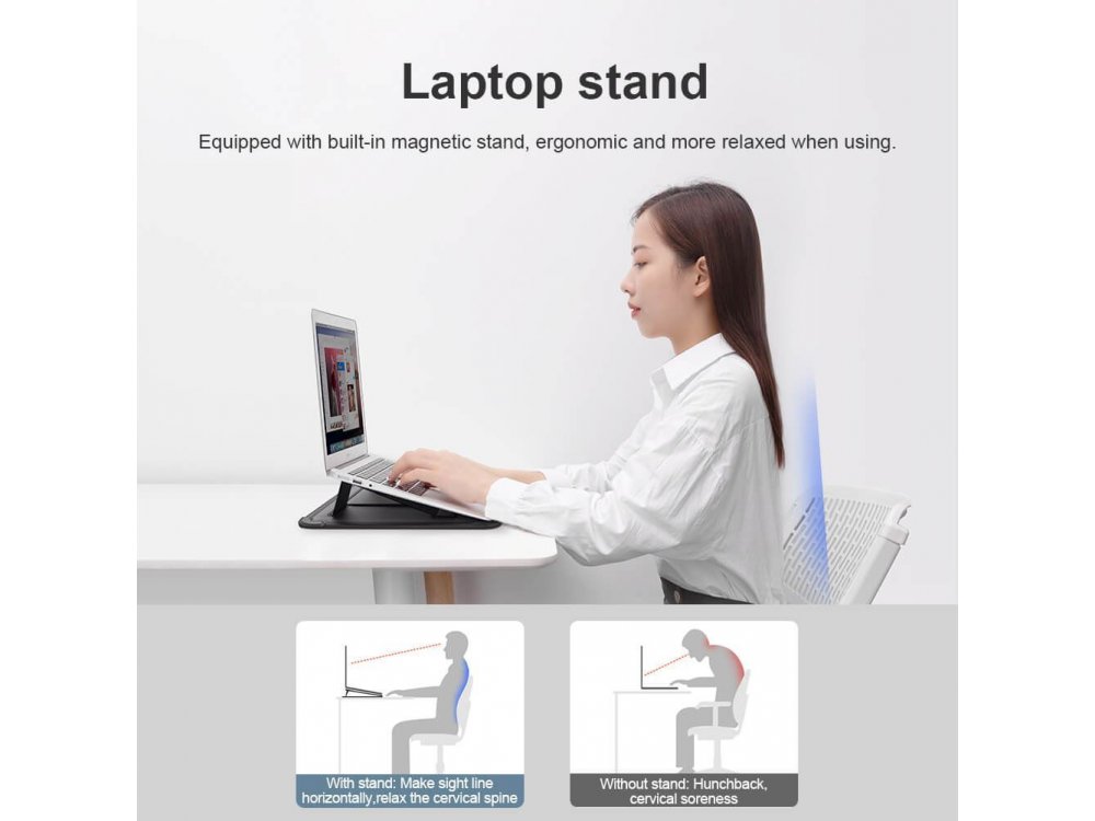 Nillkin Versatile Δερμάτινο Sleeve/Θήκη Laptop 16.1" με Σταντ/Mouse Pad, για Macbook/iPad Pro/DELL XPS/HP/Surface κ.α., Black