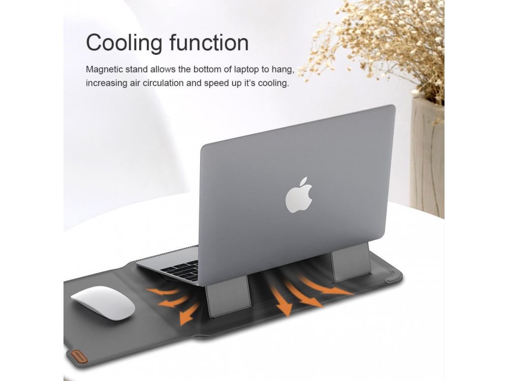 Nillkin Versatile Δερμάτινο Sleeve/Θήκη Laptop 16.1" με Σταντ/Mouse Pad, για Macbook/iPad Pro/DELL XPS/HP/Surface κ.α., Black