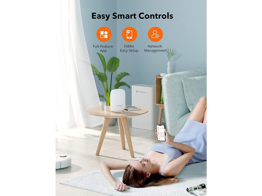TaoTronics Mesh WiFi Router, Tri-Band AC3000 WiFi Router/Extender 3Gbps, Κάλυψη 450τ.μ. Σετ των 2 - TT-ND001