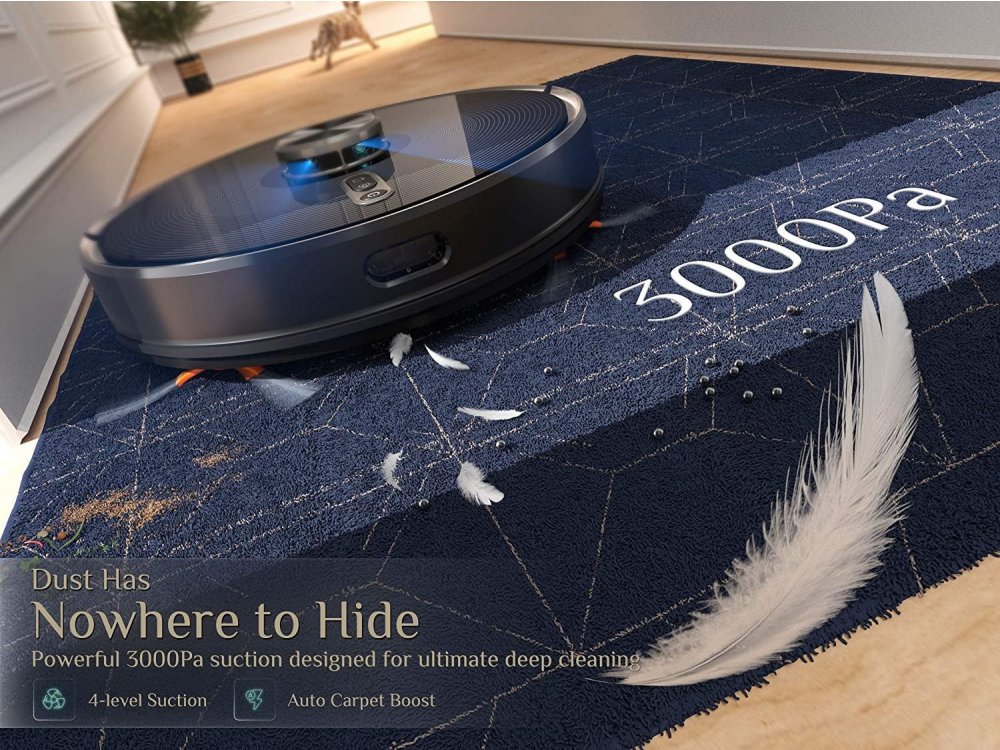 Kyvol Cybovac S31 Smart Robot Vacuum / Mopping Cleaner με Λειτουργία Σφουγγαρίσματος, 3000Pa, με Βάση & App, Μαύρη