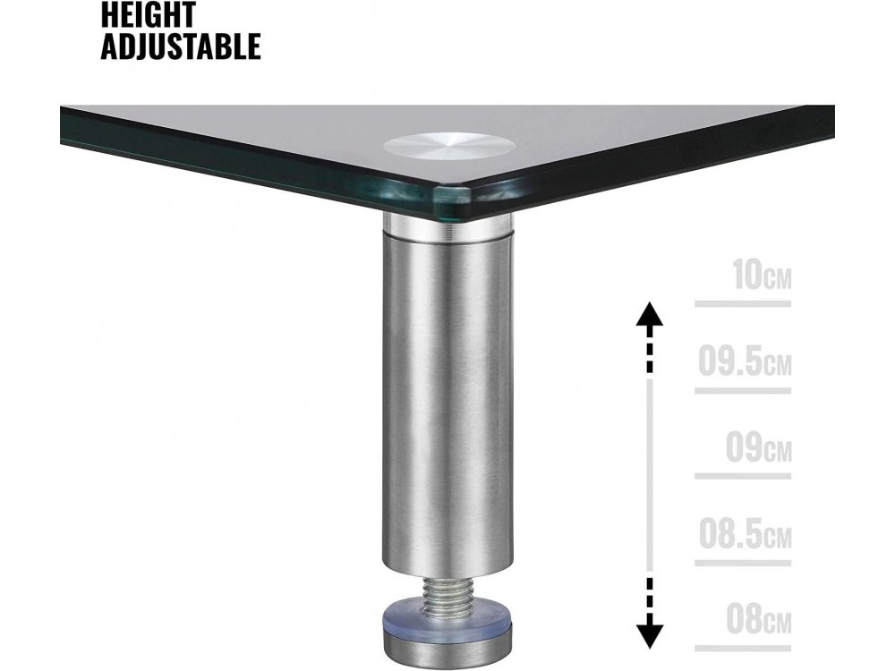 VonHaus Βάση/Σταντ Οθόνης Curved Γυάλινη, Ρυθμιζόμενο Ύψος, S 38.5X24cm - 05/080