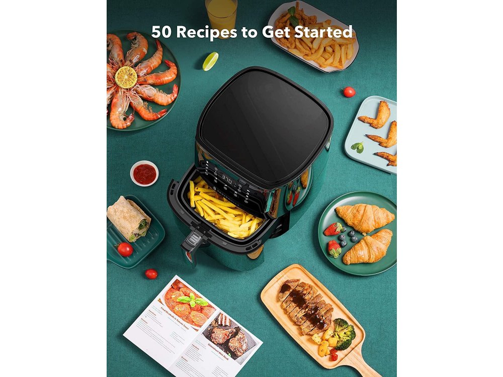 TaoTronics Air Fryer, XL 5.7lt Air Fryer for Hygienic Cooking, 1750W, Touch Control, 11 Preset Menus & Recipes - TT-AF001