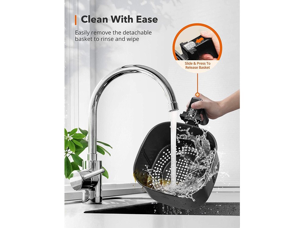 TaoTronics Air Fryer, Φριτέζα Αέρος XL 5.7lt για Υγιεινό Μαγείρεμα, 1750W, Touch Control, 11 Preset Menus & Recipes - TT-AF001